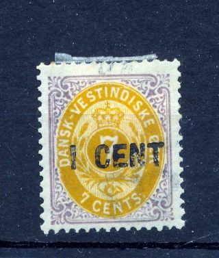 Dwi Danish West Indies 1887 Mh 1c Surcharge (as41s