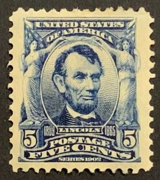 Travelstamps: 1902 - 03 Us Stamps Scott 304 Lincoln Mogh,  5 Cents See Scans