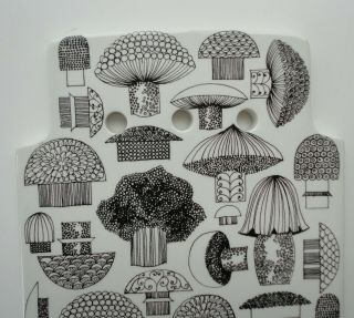 Vtg MCM Modern Arabia Finland Kaj Franck Ceramic Mushrooms Trivet Cutting Board 2
