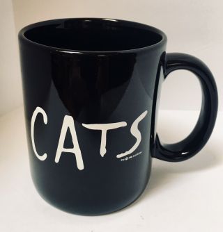 Vintage Cats Black Ceramic Mug Broadway Musical Play 1981 By Rug Ltd,  Coffee Cup