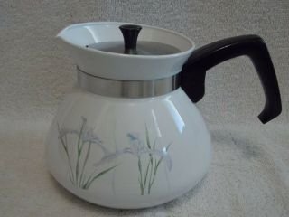 Vtg Corning Ware Shadow Iris 6 Cup Tea Pot P - 104