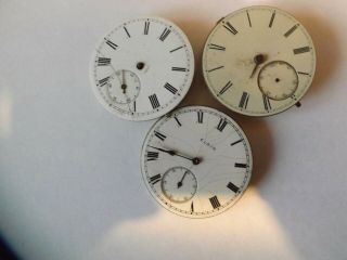 A Vintage Elgin Pocket Watch Movement And 2 Others