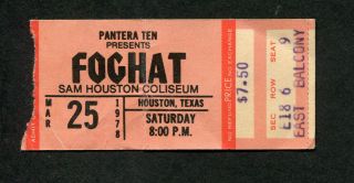 1978 Foghat Judas Priest Bto Concert Ticket Stub Houston Bachman Turner