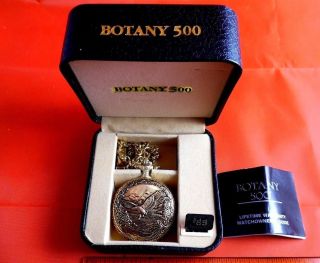 Botany 500 Gold - Tone Eagle Pocket Watch W/ Chain & Fob,  With Tags.