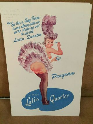 Vintage 1949 Lou Walters Latin Quarter Burlesque Mailing Program