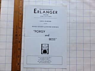 Wwii Erlanger Theatre Program.  Porgy And Bess.  Landing Craft Ad,  Erlanger Beer
