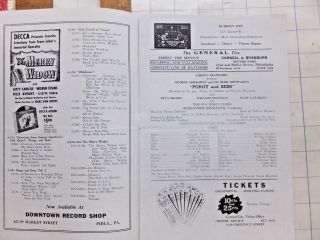 WWII Erlanger Theatre Program.  Porgy and Bess.  Landing Craft Ad,  Erlanger Beer 2