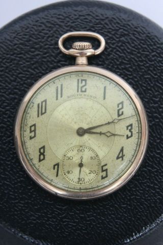 1922 Antique South Bend 411 Open Face 12s 17j Double Roller Pocket Watch