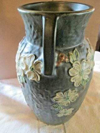 ROSEVILLE POTTERY DOGWOOD I Textured 12 inch Double Handled Vase 305 - 12 2