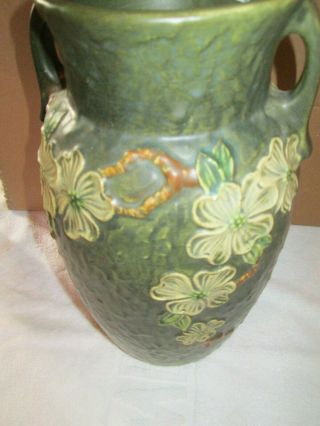 ROSEVILLE POTTERY DOGWOOD I Textured 12 inch Double Handled Vase 305 - 12 3