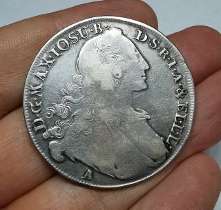 German States 1765 A Maximilian Iii Joseph Silver Thaler Coin