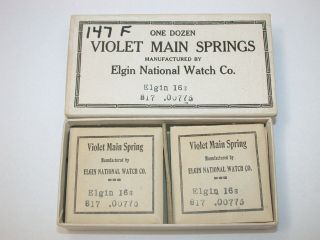 Elgin Watch Co.  16 Size Grade 817 Pocket Watch Mainsprings.  147f