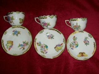 Herend Queen Victoria mocha cup&saucer set of 3.  711VBO. 2