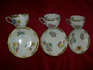 Herend Queen Victoria mocha cup&saucer set of 3.  711VBO. 3