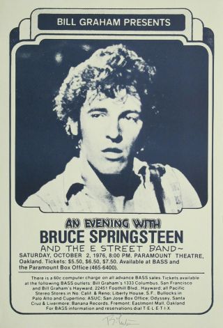 Bruce Springsteen Concert Poster Print A4 Size