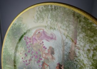 Antique Limoges Porcelain Figural Scene Cabinet Plate Artist Signed – Maidens 3