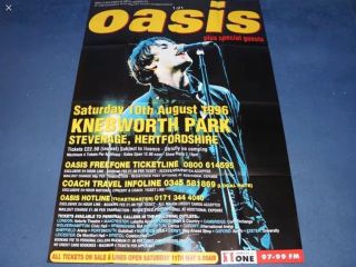 Rare 23 Yearold Oasis Promo Poster 1996 Knebworth 60 " 40”liam Gallagher