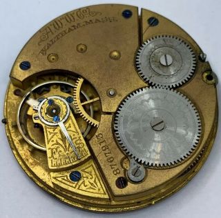 Waltham Grade 20 Pocket Watch Movement 1888 16s 7j Hunter Ticking F2608