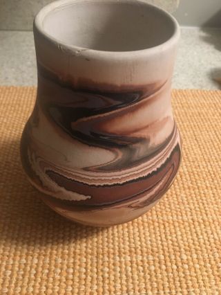 Vintage Nemadji Indian Pottery Multi - Color Vase Same Shape 6 3/4 "
