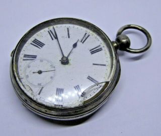 Antique 935 Grade Silver Key Operated Mechanical Pocket Watch