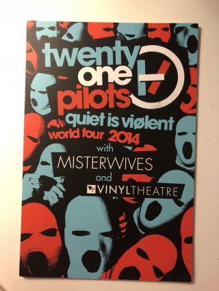 2014 Twenty One Pilots Quiet Is Violent Tour Promotional Cards With Misterwives
