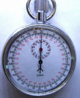 A Good Military Issue Pocket Stop Watch By C.  W.  C.