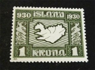 Nystamps Iceland Stamp 163 Og H $60