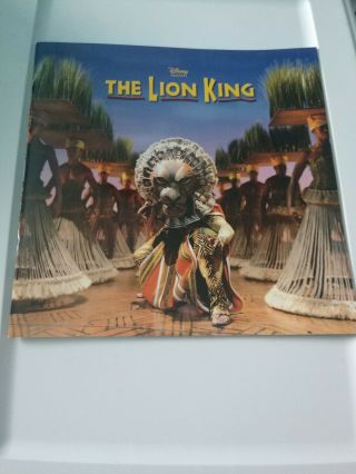 Disney The Lion King Broadway Play Musical Program Souvenir Play Theatre