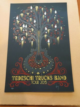 Tedeschi Trucks Band 2015 Tour Poster,  Jeff Wood Signed Printers Propf,  Rare