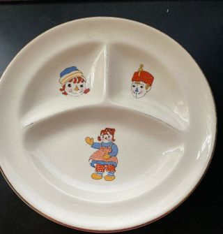 Raggedy Ann And Andy Childrens Plate By Crooksville 1941 Copyright