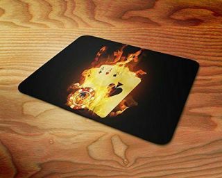 3d Effect Poker - Aces - On Fire Rubber Mouse Mat Pc Mouse Pad