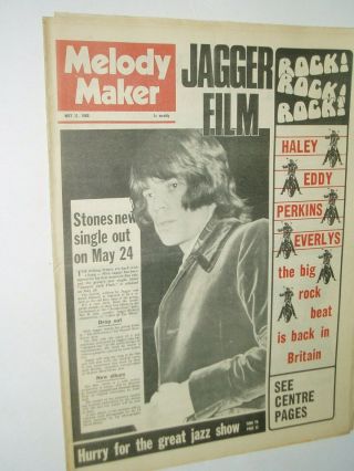 Melody Maker Pop Paper.  11th May 1968.  Rolling Stones.  Mick Jagger