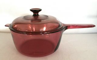 Visionware Corning Ware Vision Cranberry Sauce Pan 2.  5l With Lid Pot