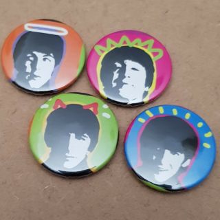 The Beatles Pop Art Pin Back Badge Set Paul Mccartney John Lennon George Ringo