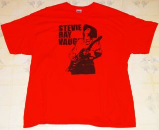 Gently Pre - Worn " Stevie Ray Vaughn " Orange/black T - Shirt - - Size 2xl