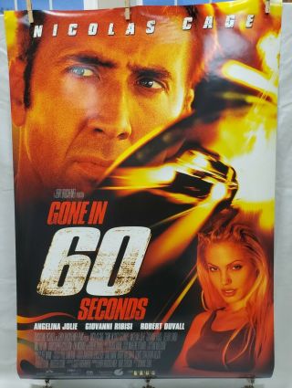 Gone In 60 Seconds Movie Poster 2 Sided 27x40 Nicolas Cage Angelina