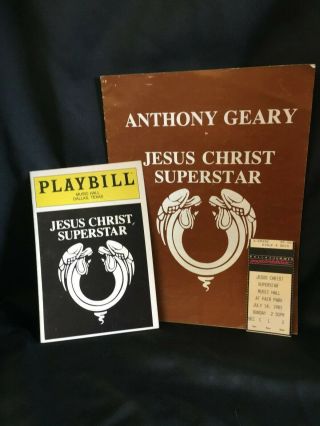 1985 Anthony Geary In Jesus Christ Superstar Program,  Playbill And Ticket Stub