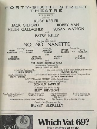 No,  No,  Nanette - 1971 playbill,  Ruby Keeler,  Jack Gilford,  Helen Gallagher 3