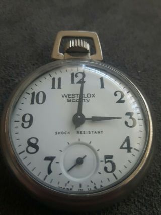 A Vintage Westclox Scotty Pocket Watch.  Made In Usa.