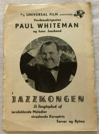 King Of Jazz Paul Whiteman John Boles Laura La Plante 1930 Danish Movie Program