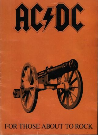 Ac/dc 1981 /1982 For Those About To Rock Us Tour Concert Poster Program Book Vg