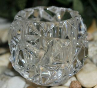 RARE EARLY VINTAGE SIGNED TIFFANY & CO CUT CRYSTAL VOTIVE 3 