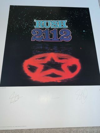 Rush 2112 Plate Signed Lithograph Print 22x28 Numbered 2201/2500