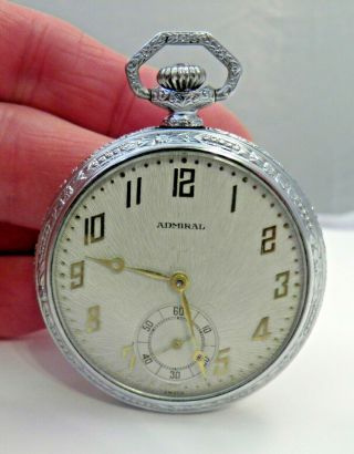 Vintage Tacy Watch Co Admiral 6 Jewels Swiss Pocket Watch