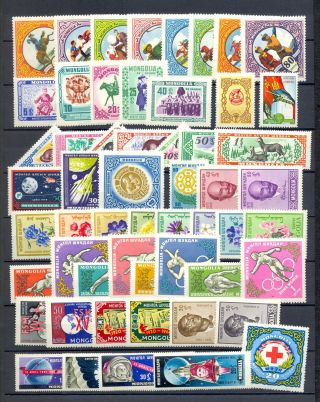 MONGOLIA 1959/1964 LOT - 96 DIFFERENT STAMPS MNH VF 2