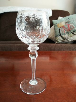 Rogaska Crystal Gallia Wine Hock Glass Goblet 8 " Handcrafted Etched Floral