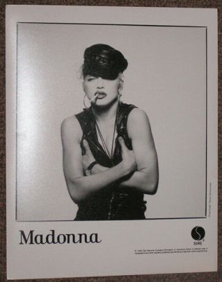 Madonna 1990 Sire 8 " X 10 " Promo Only Photo Leather Biker Gay Icon