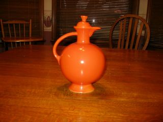 Vintage Fiesta Ware Radioactive Red Carafe With Stopper/lid Exc 1930 