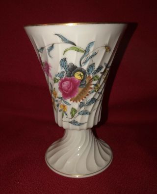 Vintage Haviland Limoges France Porcelain Vase Cup Holder Pink Yellow Floral