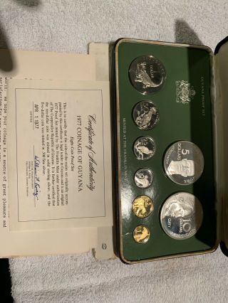 1977 Guyana Silver Proof Set 8 Coins From Franklin